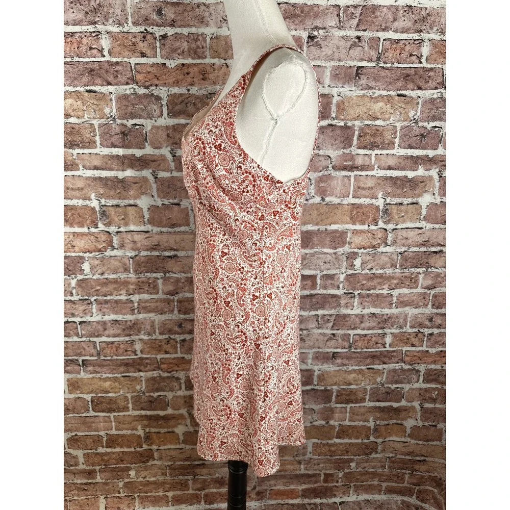 Abercrombie & Fitch Women's Paisley Floral V-Neck Mini Dress Terracotta Med NWOT - Picture 7 of 15